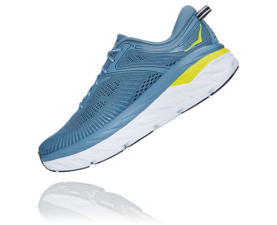 Hoka One One Running Shoes Mens Blue - Bondi 7 - 97164VOYG